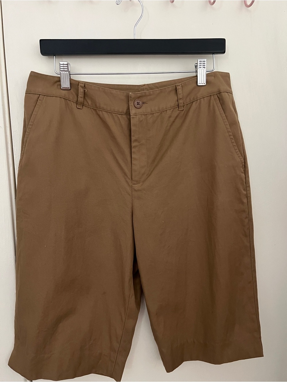 Vintage Ralph Lauren Brown Women's Chino Shorts 100％Cotton Made in Hong Kong